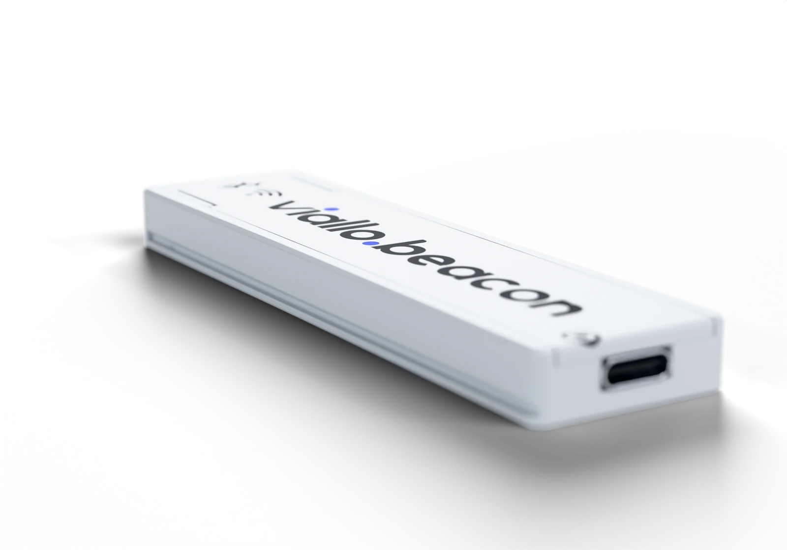 The USB-C end of the beacon